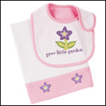 Dainty Violet Bib and Burp Gift Set (Available personalized)