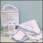 "Travel in Style" Blue Four-Piece Bath Gift Set - Personalized 
