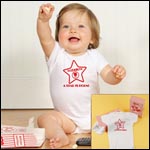 A Hollywood Star is Born! Personalized Bodysuit with Retro Striped Popcorn Gift Box