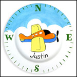 Personalized "Fly in the Sky" Birth Plate (Boy)