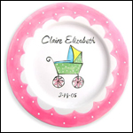 Baby Carriage (Girl) Birth Plate