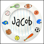 Personalized Sports Design Birth Plate