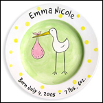 Stork (Girl) Birth Plate